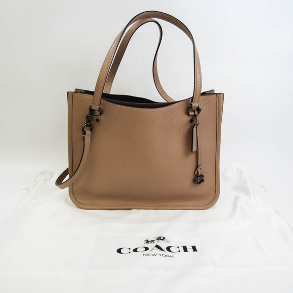 Coach Tyler Carryall C3768 Women's Leather Shoulder Bag,Tote Bag Beige - Picture 14 of 14